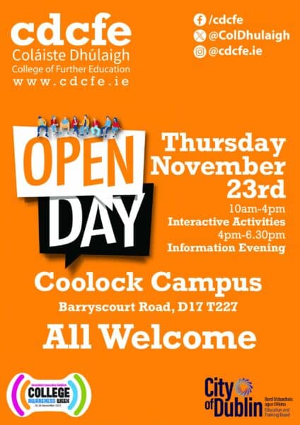 Coláiste Dhúlaigh College of Further Education Open Day
